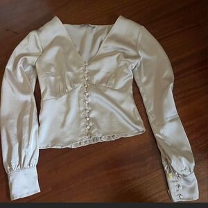Abercrombie & Fitch Cream Satin Blouse